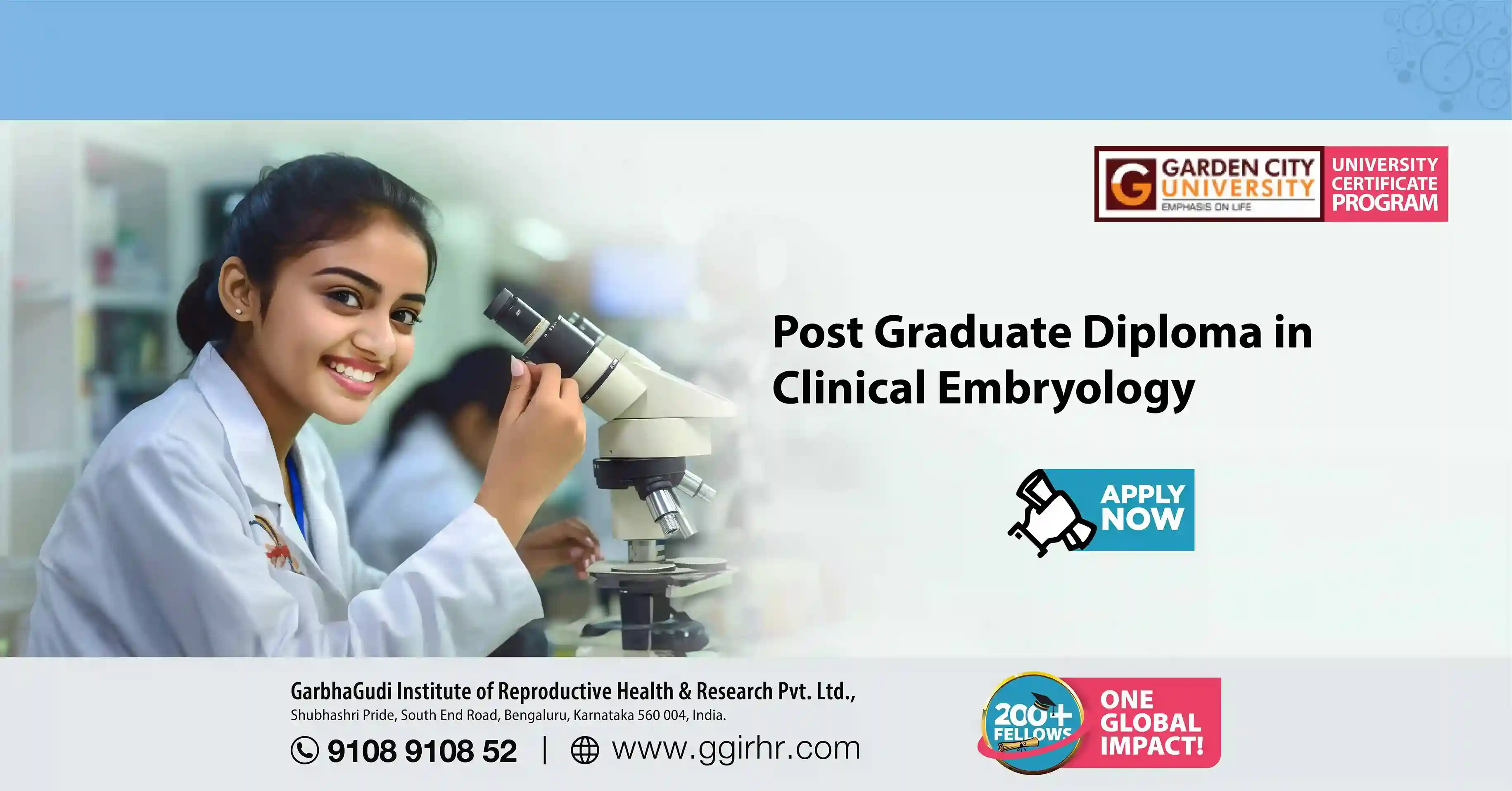 Post Graduate Diploma in Clinical Embryology (PGDCE) Program 