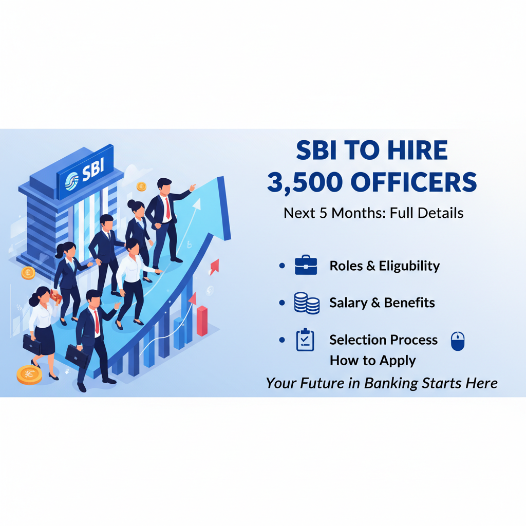 SBI to Hire 3,500 Officers in Next 5 Months: Roles, Eligibility, Salary, Selection Process & How to Apply (Full Details)