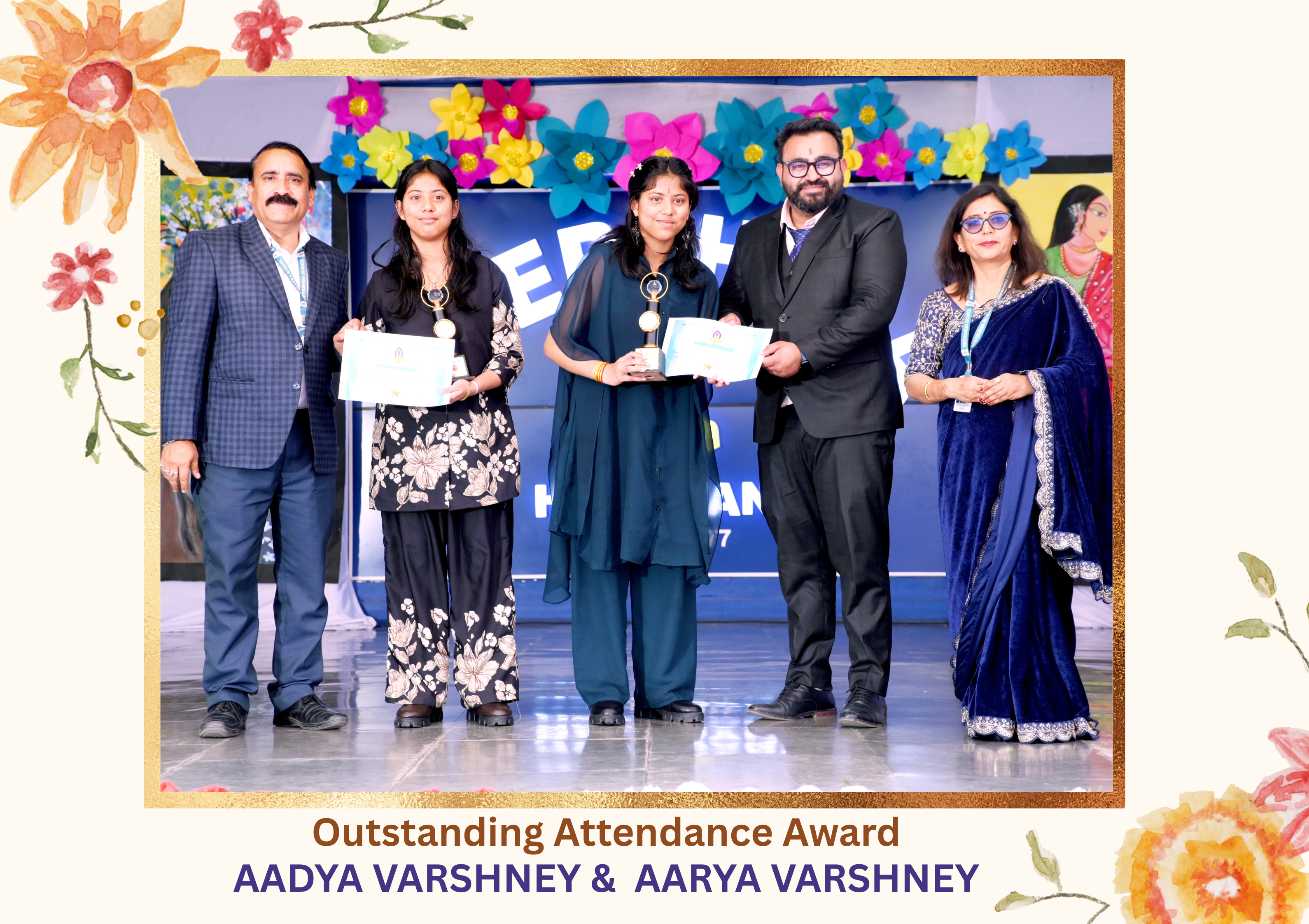 Orange and Red Floral Watercolour Family Mother's Day Framed Art Print (2).png