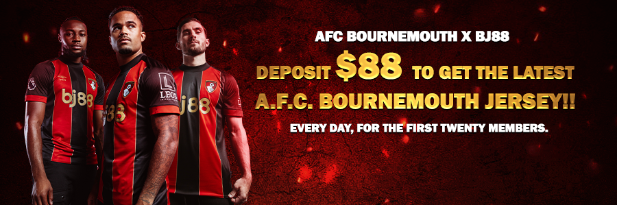 Deposit $88 to get the latest A.F.C. BOURNEMOUTH Jersey!!