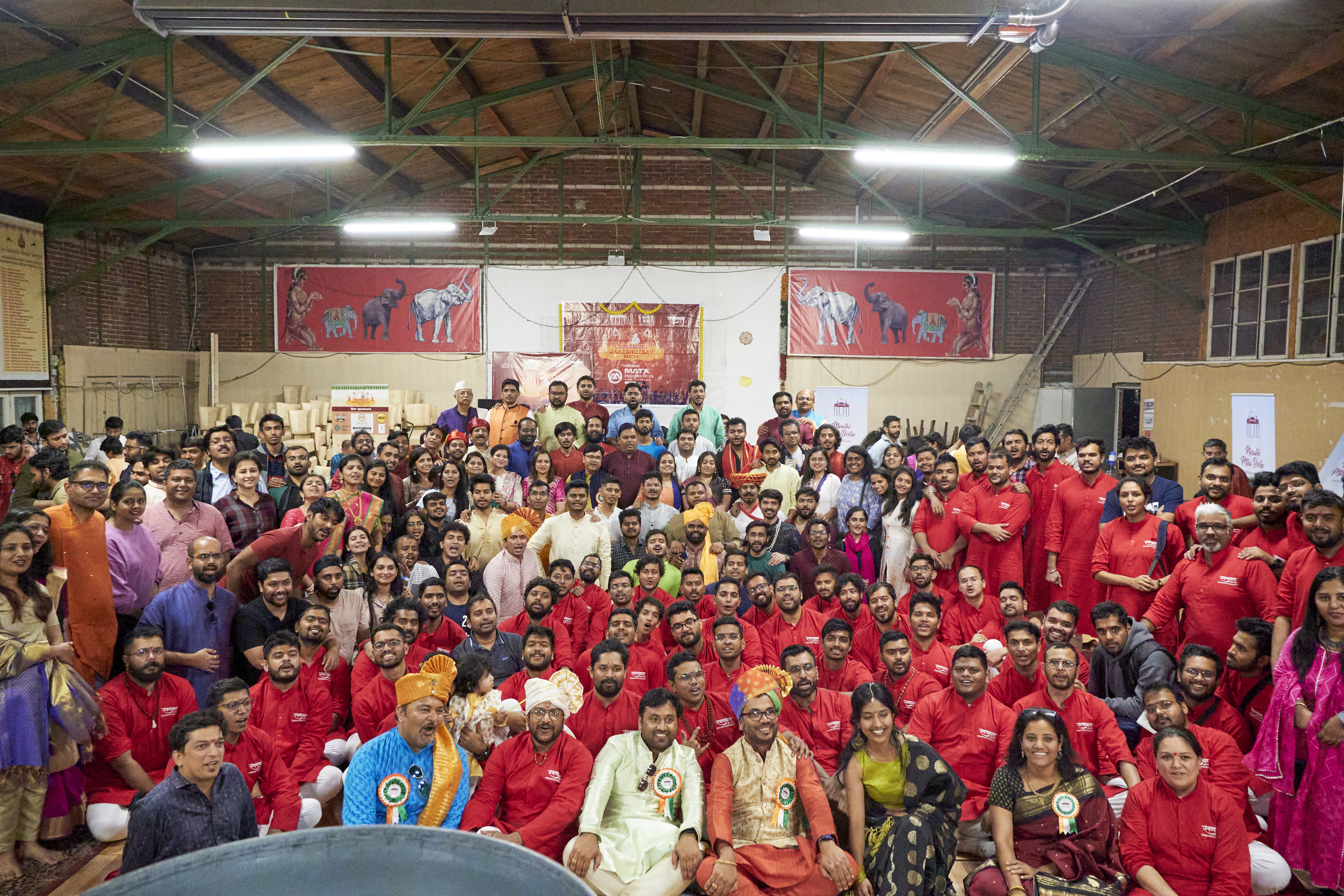 Community gathered for aarti at Ganeshotsav Berlin