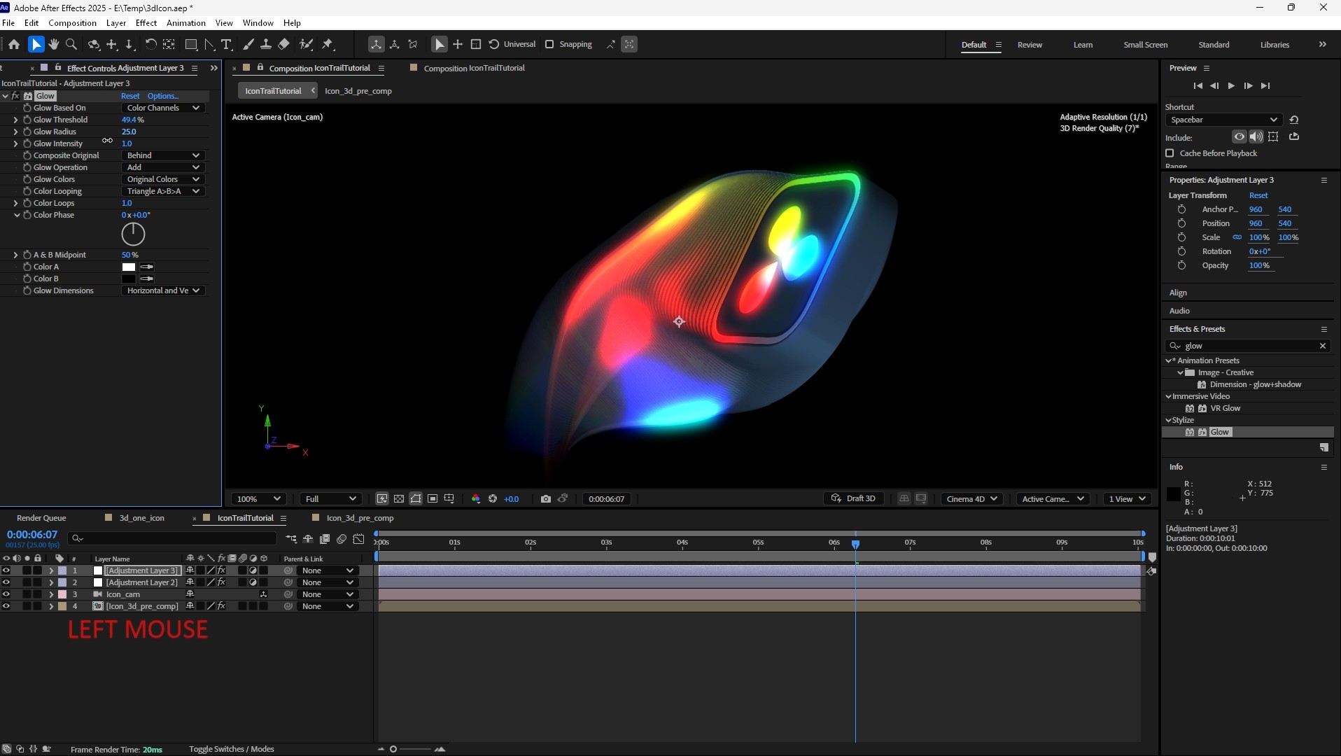 After Effect 2d Image to 3d Icon with Trail Animation Tutorial