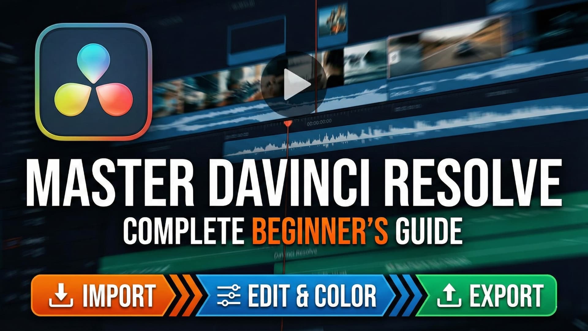 DaVinci Beginner Tutorial from Project Creation to Export your editing