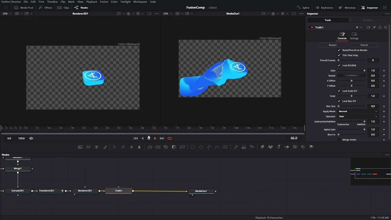 DaVinci Resolve Fusion image to 3d icon & Animate trails Tutorial