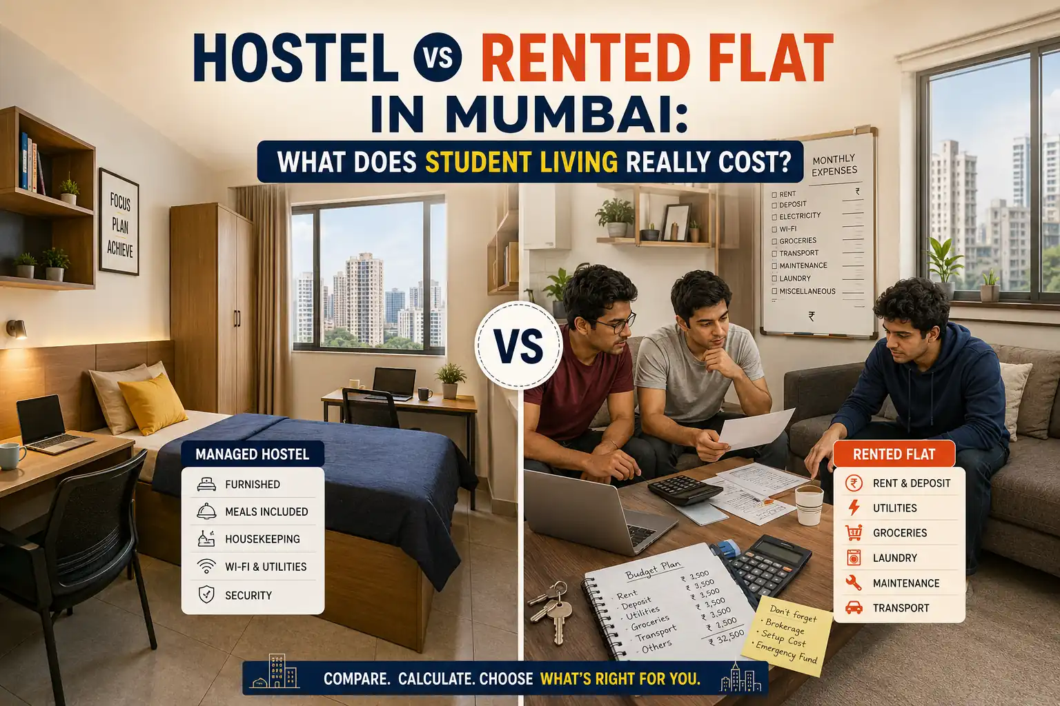 Hostel vs Rented Flat in Mumbai: Student Living Costs