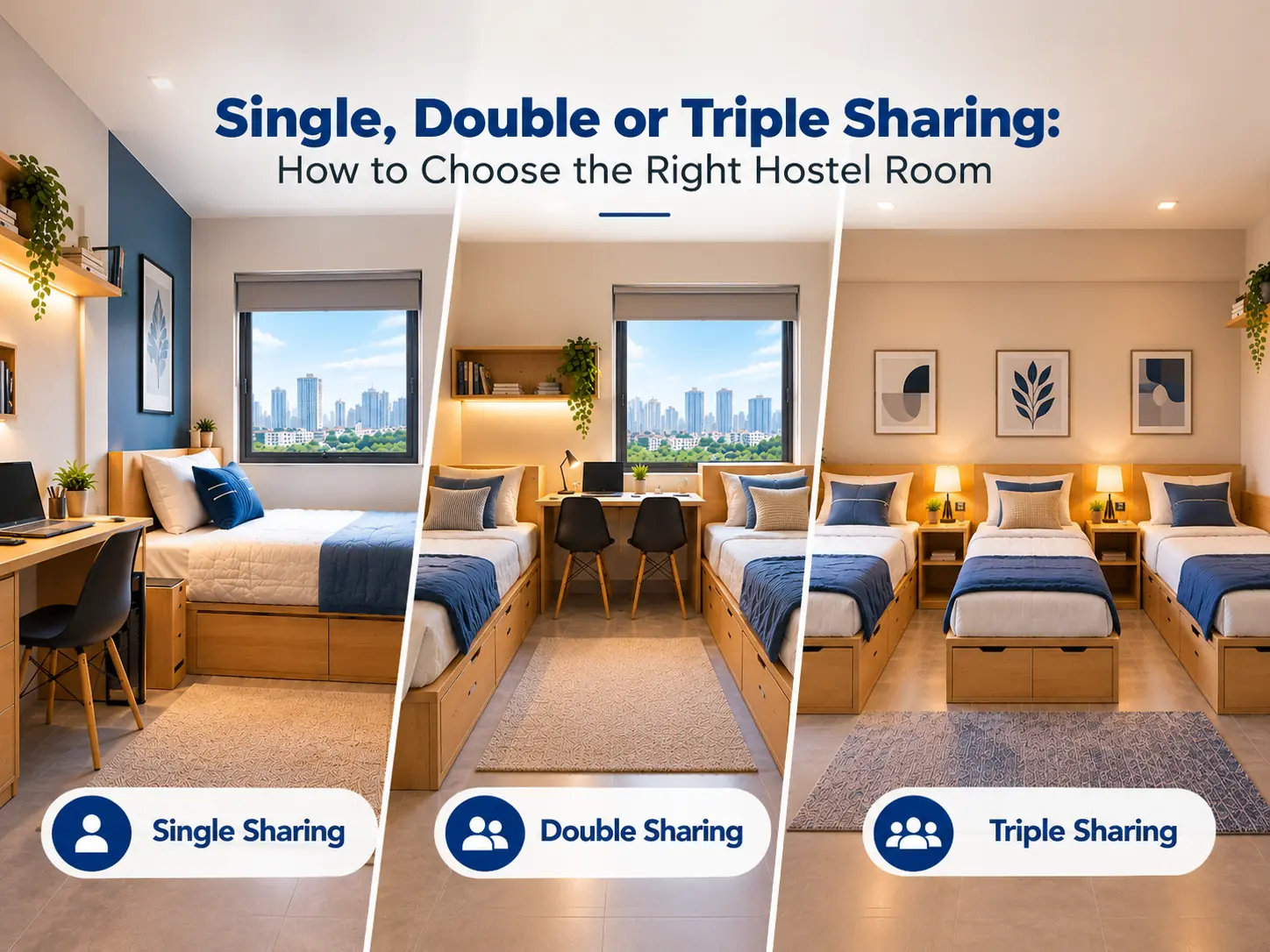 Single, Double or Triple Sharing: How to Choose the Right Hostel Room