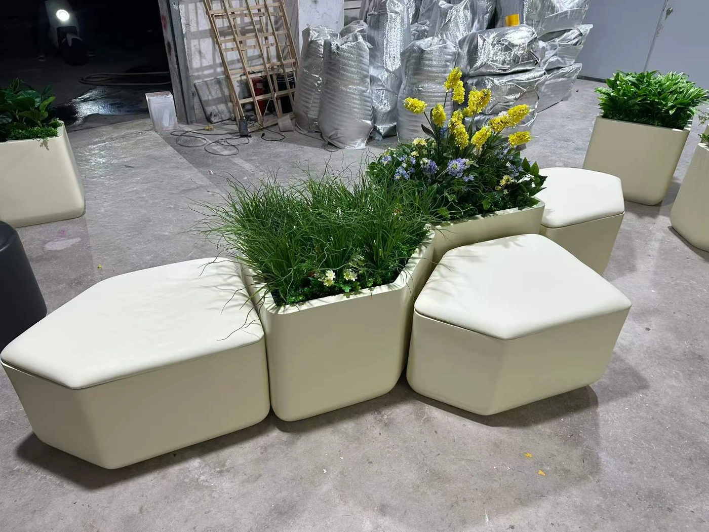 Modular fiberglass planter bench system with integrated seating for commercial outdoor spaces1.jpg