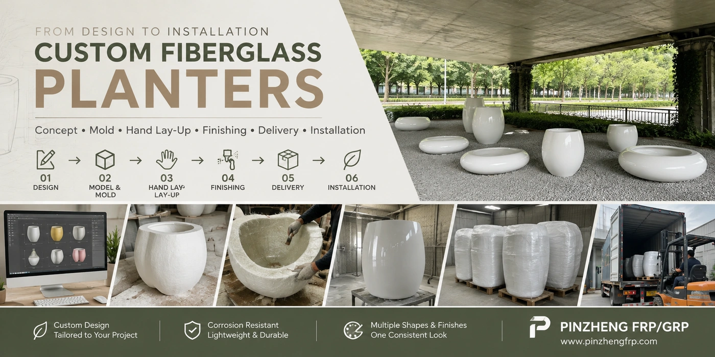 From Design to Installation: Custom Fiberglass Planters for a Suzhou Landscape Project