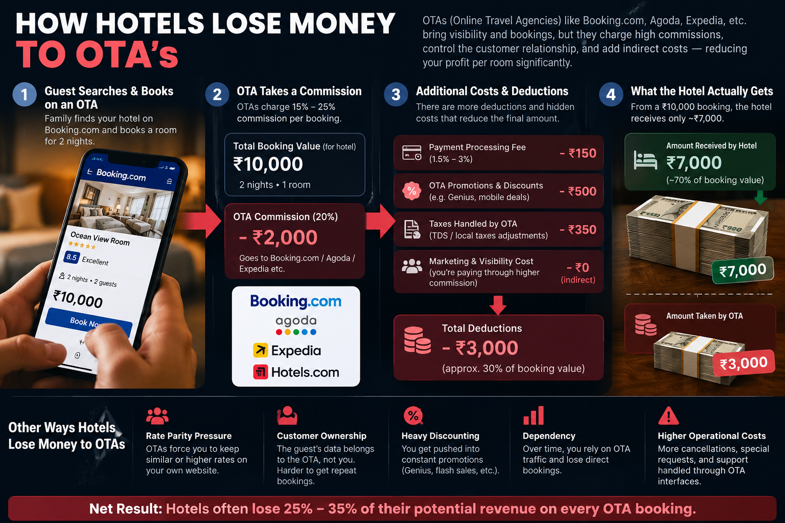How Hotels loose 25% of their Income to OTA's